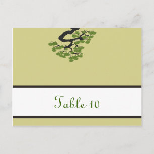 Schrijfbare Place Card Japanse Groene Bonsai Boom Briefkaart