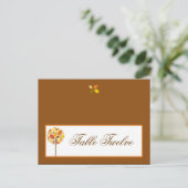 Schrijfbare Place Card Modern Autumn Tree Herfst Briefkaart (Staand voorkant)