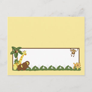 Schrijfbare Place Card Oerwoud Baby's Briefkaart