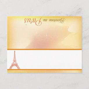 Schrijfbare Place Card Paris Peach Briefkaart