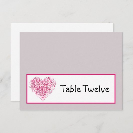 Schrijfbare Place Card Roze Bloemblaadjes Bloem Ro Briefkaart (Voorkant / Achterkant)