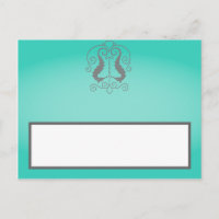 Schrijfbare Place Card Seahorse Anker Turquoise Be