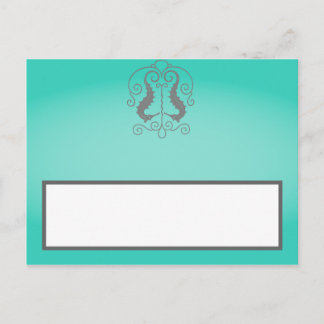 Schrijfbare Place Card Seahorse Anker Turquoise Be Briefkaart