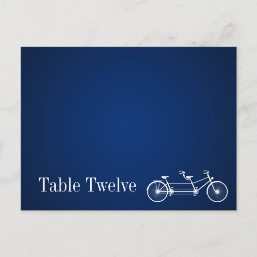 Schrijfbare Place Card Whimsical Navy Double Bike Briefkaart (Voorkant)