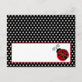 Schrijfbare platte kaart rood ladybug (Voorkant)
