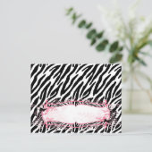 Schrijfbare plattegrond van Girly Butterfly Zebra Briefkaart (Staand voorkant)