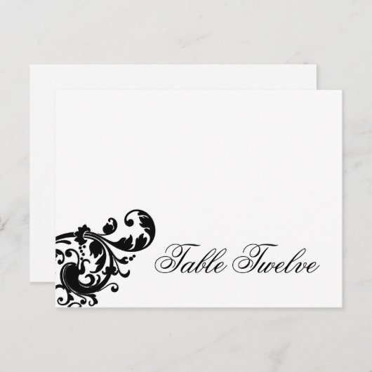 Schrijfbare plattegrond zwart-wit filigree briefkaart (Voorkant / Achterkant)