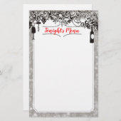 Schrijfbriefpapier, menu voor het testen van leven (Voorkant / Achterkant)