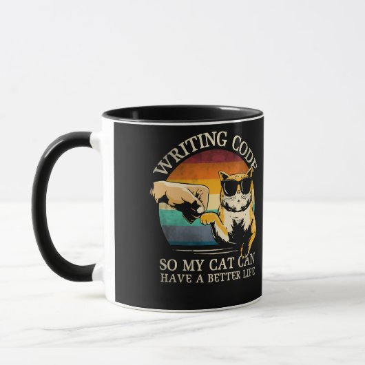 Schrijfcode zodat mijn kat een beter leven kan heb mok (Links)