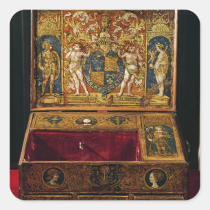 Schrijfdoos of tafelbureau vierkante sticker