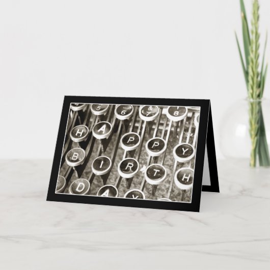  schrijfmachine Birthday Greeting Kaart (Voorkant)