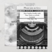 Schrijfmachine boeklanceringspartnerij kaart (Voorkant / Achterkant)