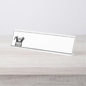  schrijfmachine bureau naambordje (Voorkant)