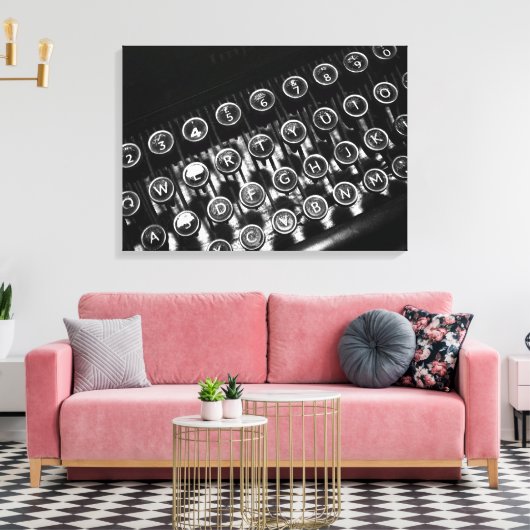 schrijfmachine canvas afdruk (Insitu (Woonkamer))