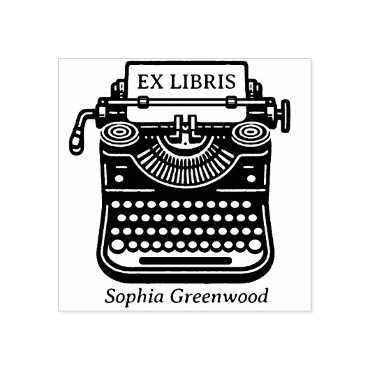  schrijfmachine - Ex Libris Rubberstempel (Afrduk)