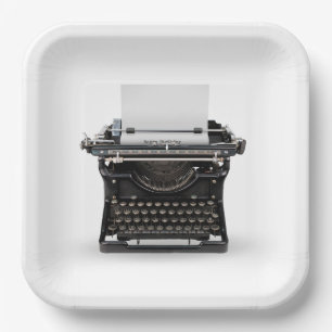  schrijfmachine Happy Birthday Papieren Bordje