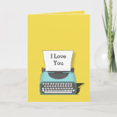 schrijfmachine I Love You Text Card Kaart (Voorkant)