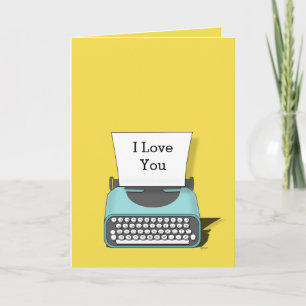  schrijfmachine I Love You Text Card Kaart