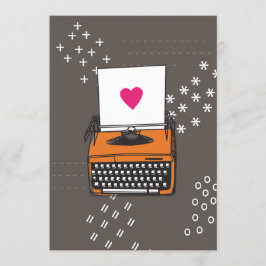 schrijfmachine Kaart - Hart
