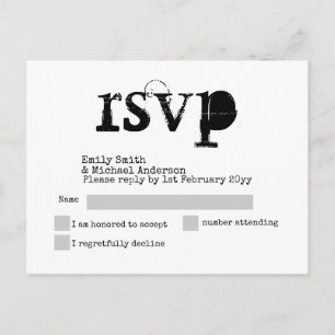 Schrijfmachine Lettertype RSVP Trouwkaart Voeg ext Uitnodiging Briefkaart
