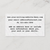 Schrijfmachine Retrotypemachine op gekreukeld papi Visitekaartje (Achterkant)