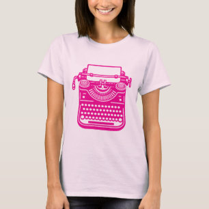  schrijfmachine - Roze T-shirt