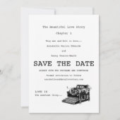 schrijfmachine slaat de datum op save the date (Voorkant)