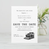 schrijfmachine slaat de datum op save the date (Staand voorkant)