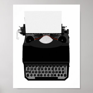 Schrijfmachine Tekening Decoratie Print Poster