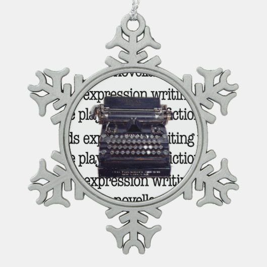 Schrijfmachine Tin Sneeuwvlok Ornament (Voorkant)