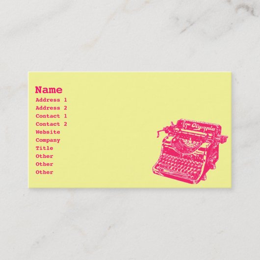  schrijfmachine visitekaartje (Voorkant)