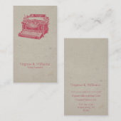 schrijfmachine visitekaartje (Voorkant / Achterkant)