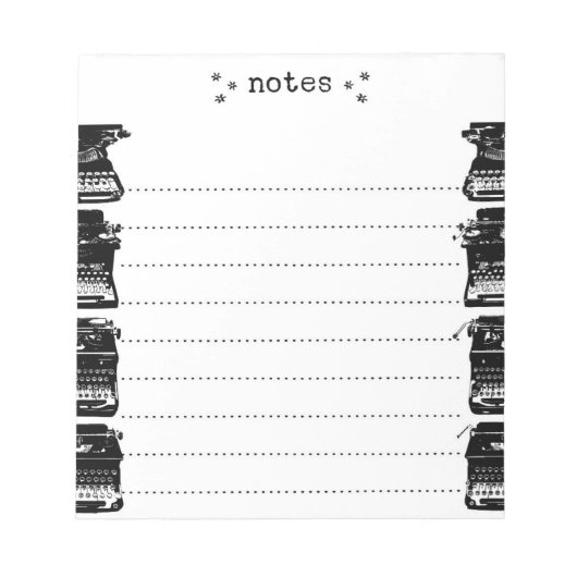 schrijfmachinebladblok notitieblok (Voorkant)