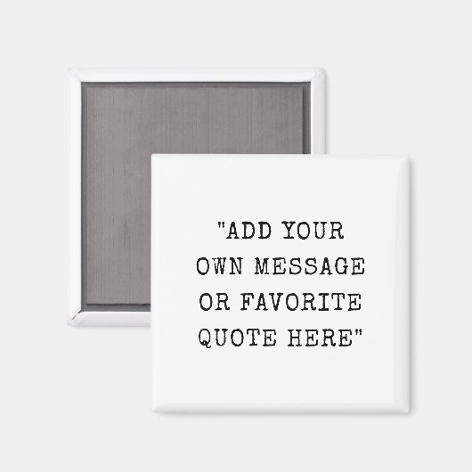 schrijfmachinetype aangepaste berichtcitaat magneet (Voorkant / Achterkant)