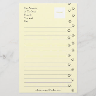 Schrijfpapier voor kattenbroodjes briefpapier