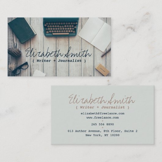 Schrijfschrijfmachine koele  typemachine visitekaartje (Voorkant / Achterkant)