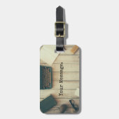 Schrijfschrijfmachine met schrijfmachine bagagelabel (Voorkant verticaal)