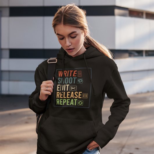 Schrijfshoot Bewerken Release Repeat - Filmmaking Hoodie