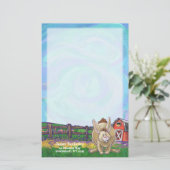 Schrijfspullen bij konijnenparade briefpapier (Staand voorkant)