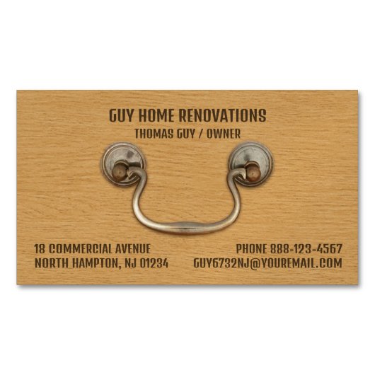 schrijnwerkerij magnetisch visitekaartje (Voorkant)