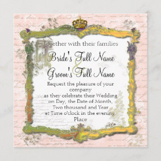 Schrijven en gouden bruiloft in Franks script Kaart