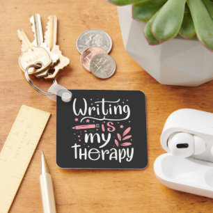 Schrijven is mijn therapie sleutelhanger