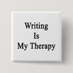 Schrijven is mijn therapie vierkante button 5,1 cm