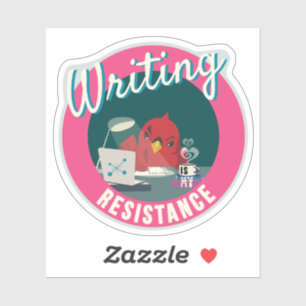 "Schrijven is mijn weerstand" compacte cirkel Sticker