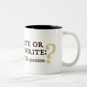 Schrijven of niet schrijven tweekleurige koffiemok