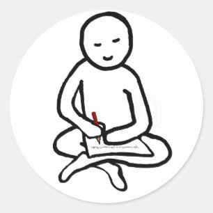 schrijven ronde sticker