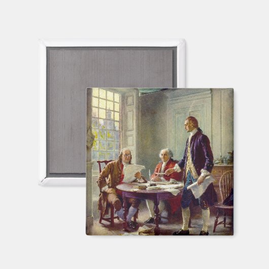 Schrijven van de onafhankelijkheidsverklaring 1776 magneet (Voorkant / Achterkant)