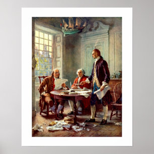 Schrijven van de onafhankelijkheidsverklaring van  poster