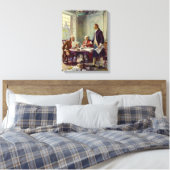 Schrijven van de onafhankelijkheidsverklaring (VS) Canvas Afdruk (Insitu (Slaapkamer))
