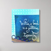 Schrijven van een boek auteur manifest blauw vibes canvas afdruk (Voorkant)